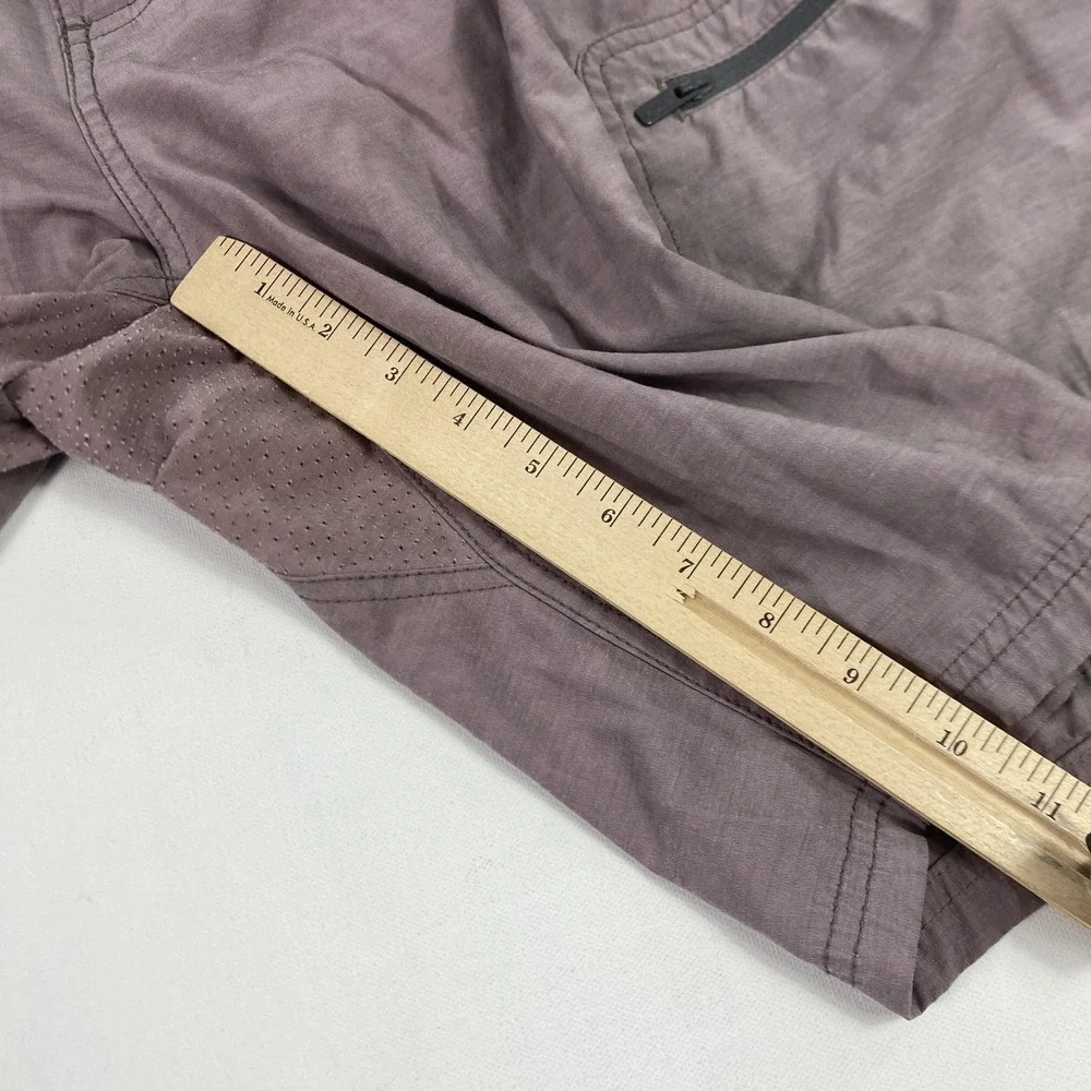 Huk Shorts Mens XL‎ Purple Brown Fishing Swim Trunks Lined Zip Pocket Stretch